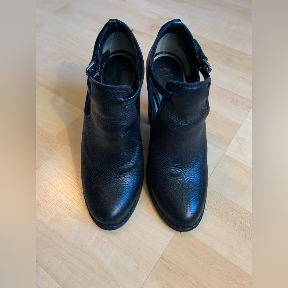 Frye Black Leather Ankle Booties